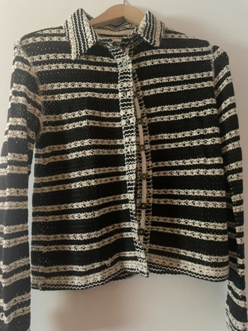 We the Free, crochet knit, button up sweater, like new Size S